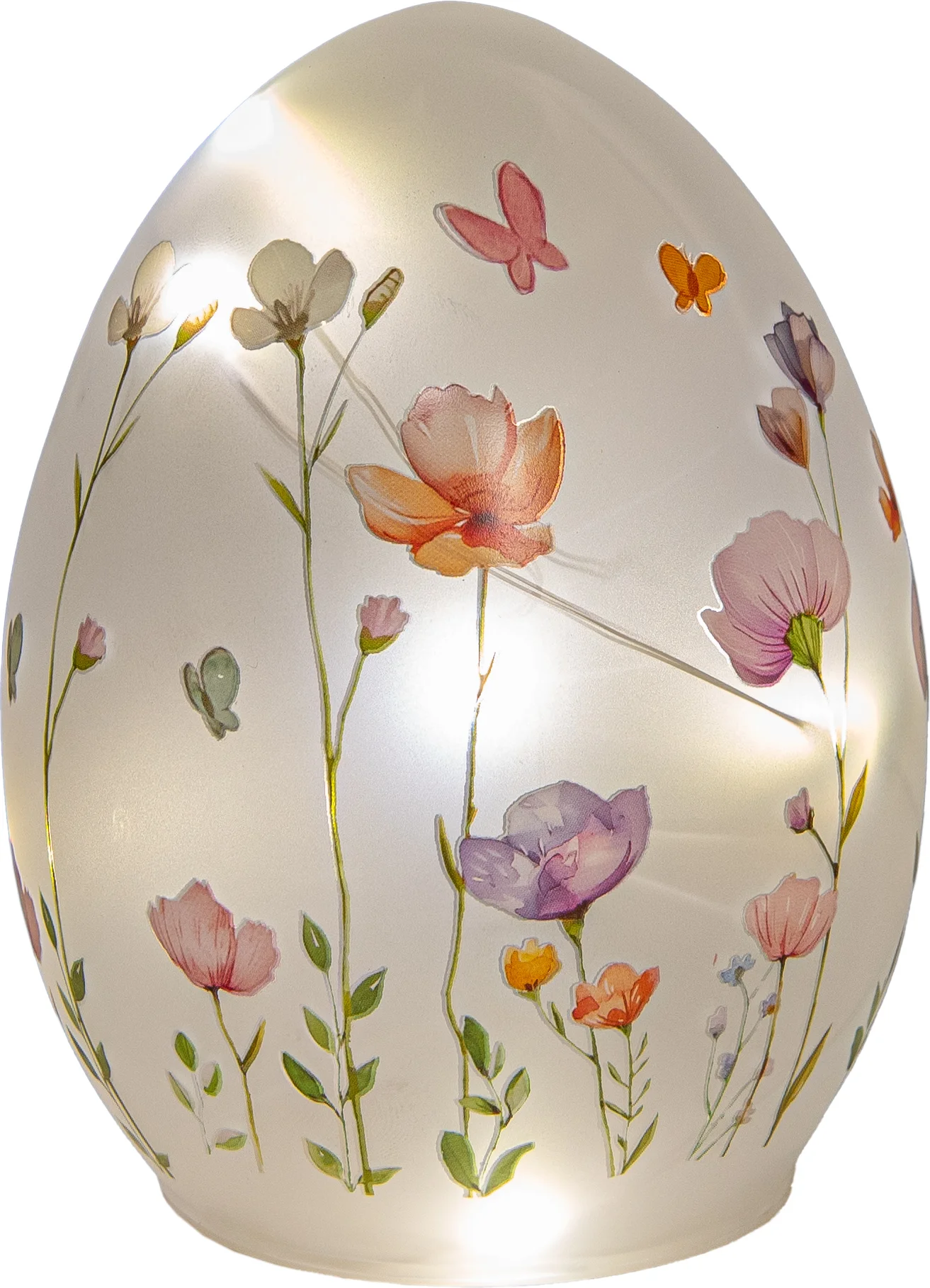 Anna's Collection paasdecoratie lamp ei wit / roze D 10 H 14 cm