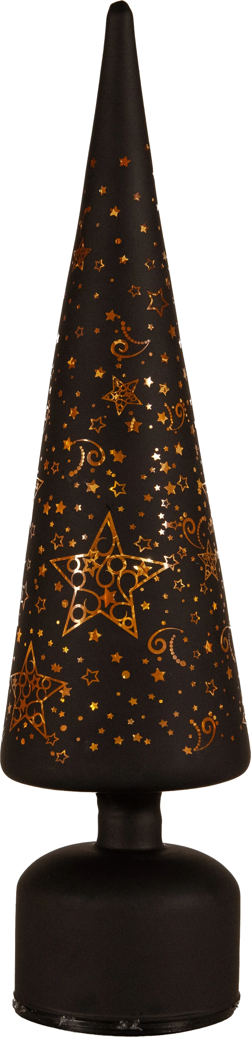 Anna's Collection decoratieboom Stars zwart met verlichting D 13 H 39 cm