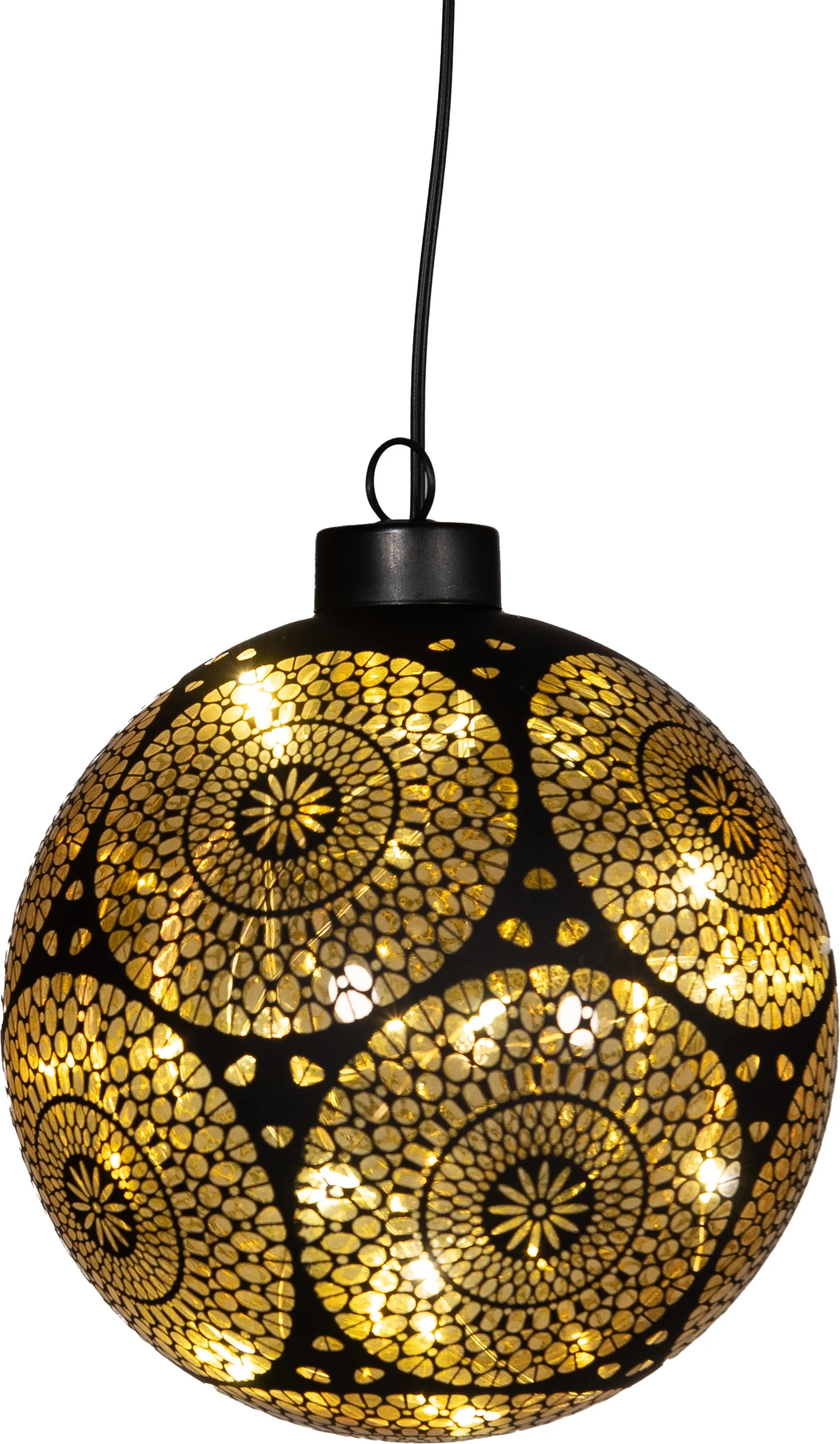 Anna's Collection kersthanger Marra bal zwart D 12 cm