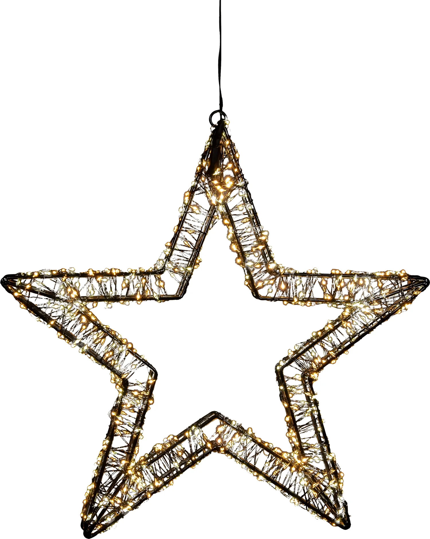 Anna's Collection kerstster zwart met verlichting D 36 H 5 cm