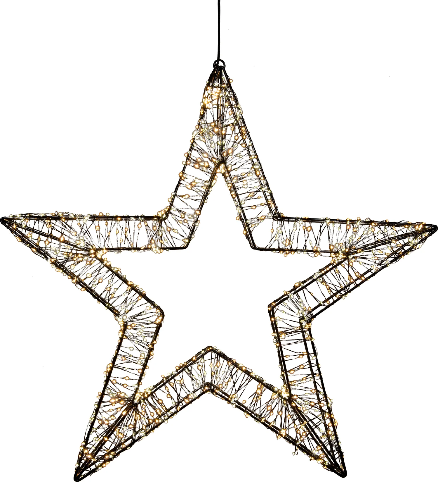Anna's Collection kerstster zwart met verlichting D 56 H 7 cm