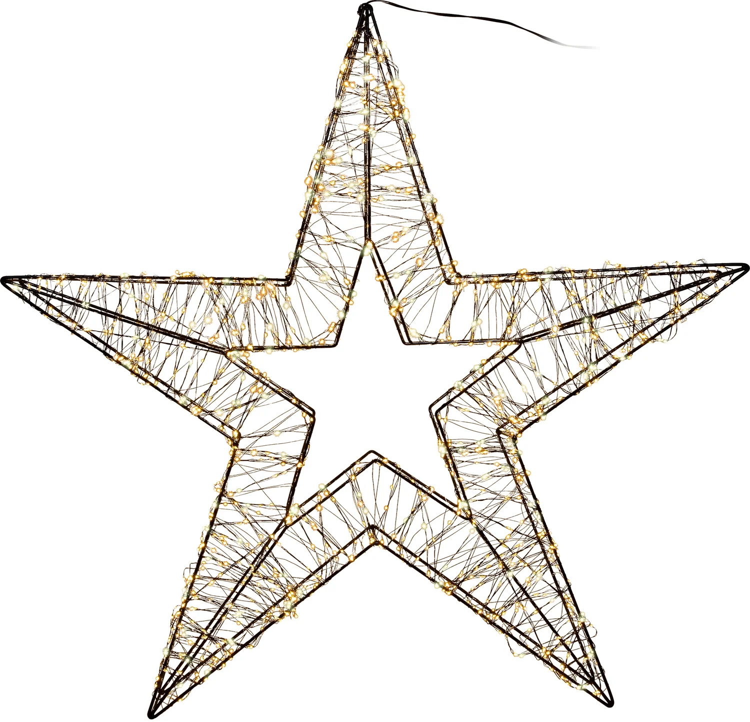 Anna's Collection kerstster zwart met verlichting D 76 H 9 cm