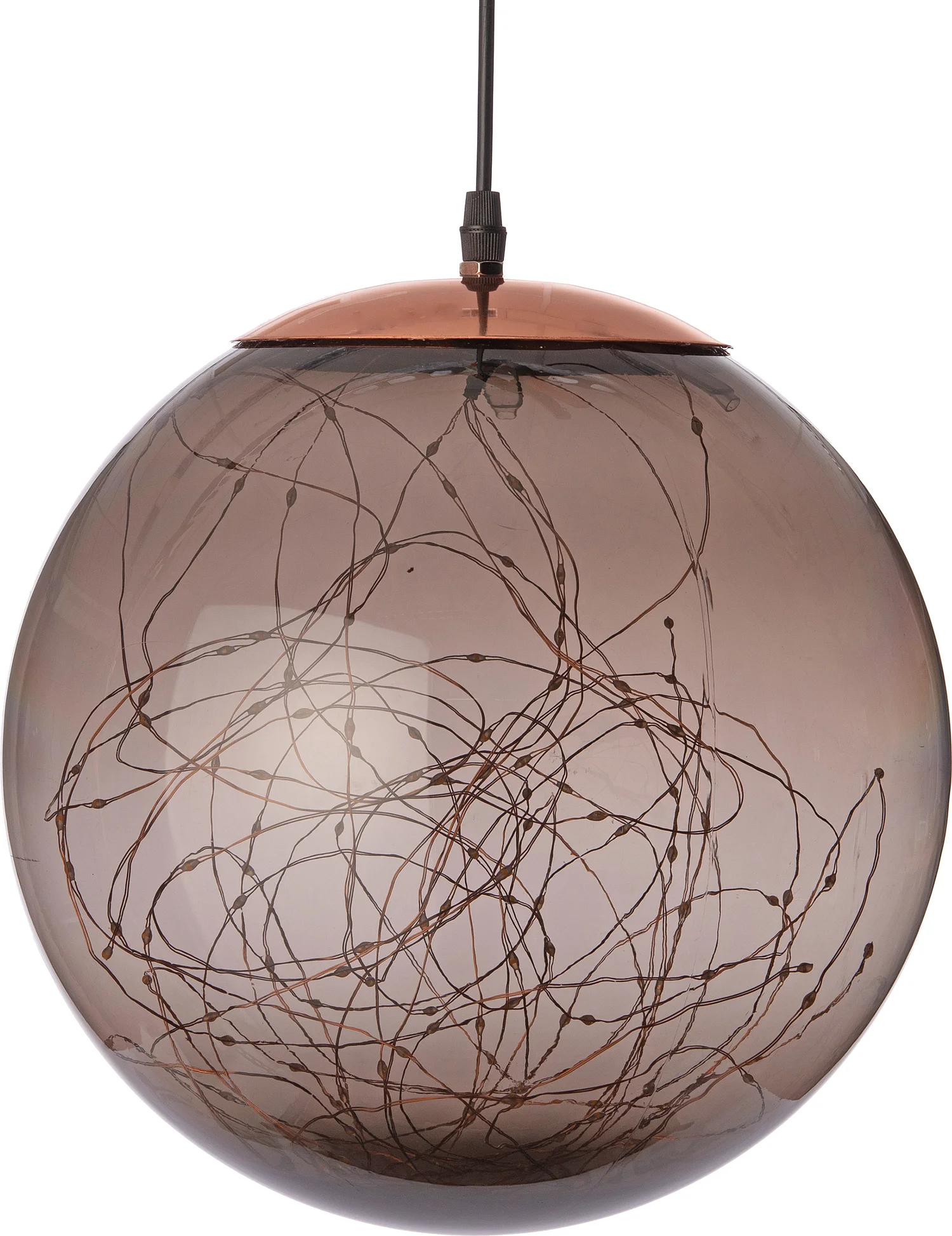 Anna's Collection kersthanger Smokey bal met verlichting D 18 cm