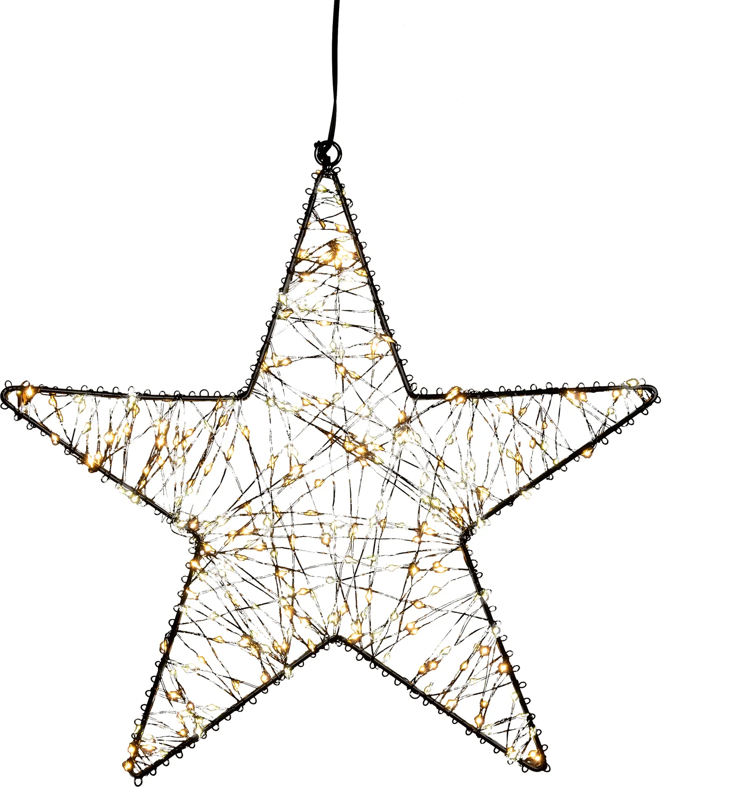 Anna's Collection kerstster zwart met verlichting D 27 H 5 cm