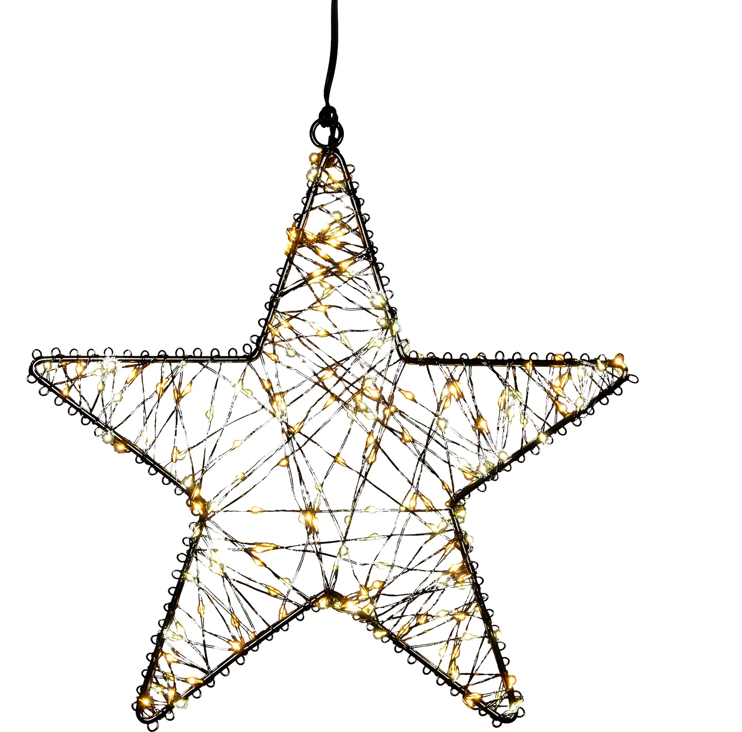 Anna's Collection kerstster zwart met verlichting D 37 H 5 cm