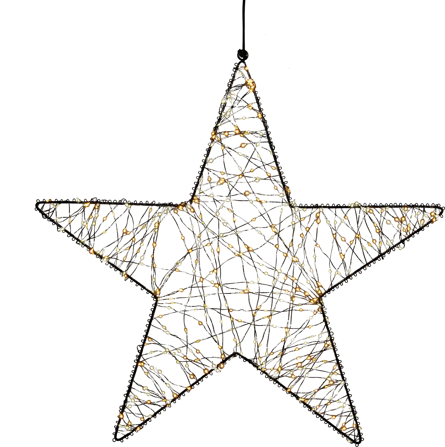 Anna's Collection kerstster zwart met verlichting D 57 H 5 cm