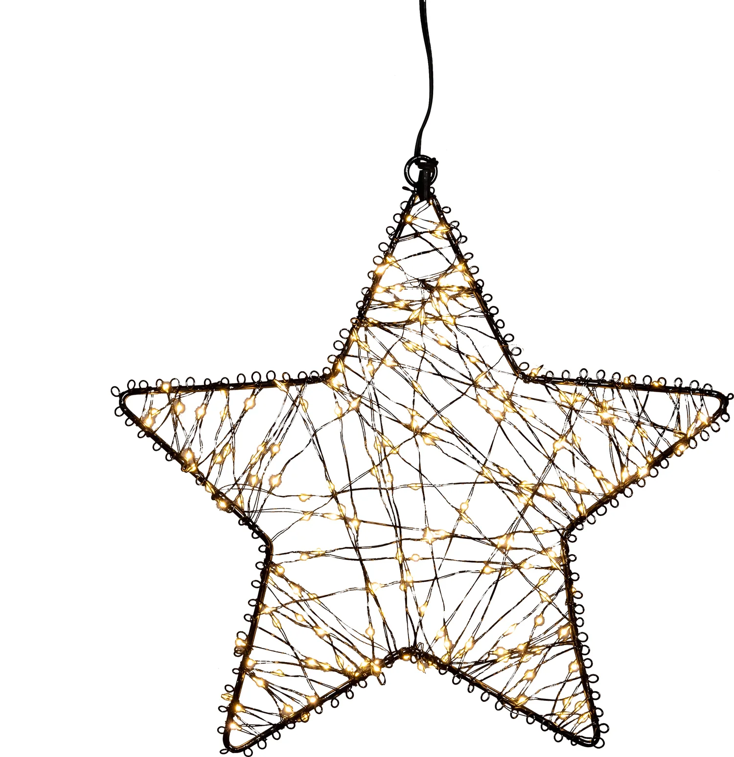 Anna's Collection kerstster zwart met verlichting knipperfunctie D 27 H 5 cm