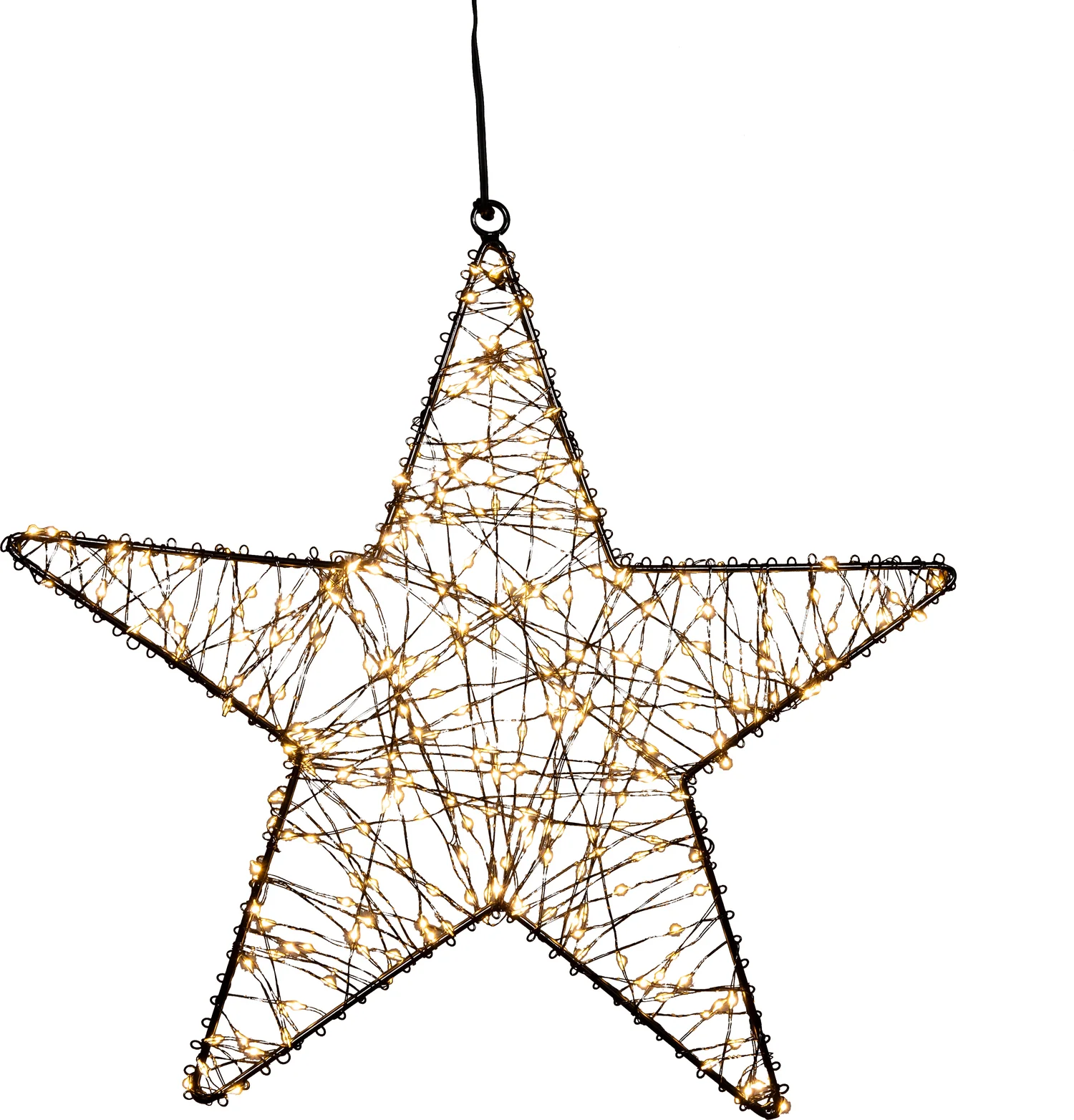 Anna's Collection kerstster zwart met verlichting knipperfunctie D 37 H 5 cm