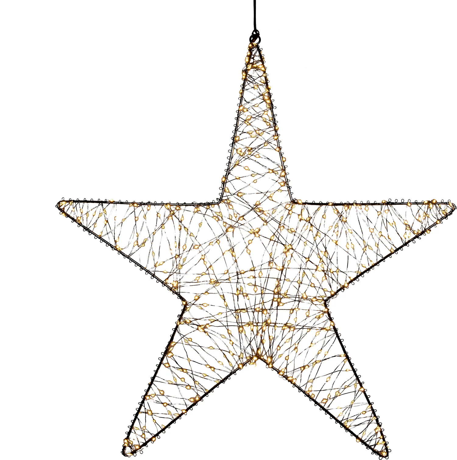 Anna's Collection kerstster zwart met verlichting knipperfunctie D 57 H 5 cm