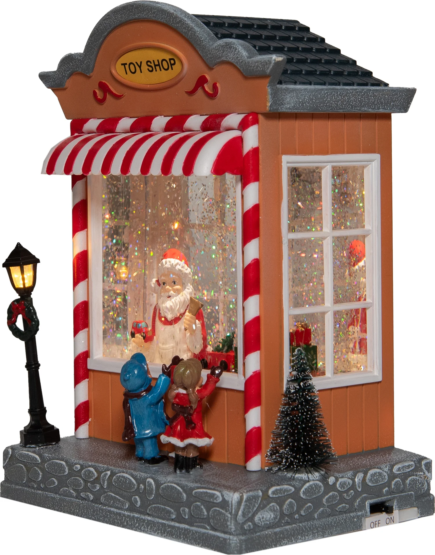 Anna's Collection sneeuwbol speelgoedwinkel met verlichting 16 x 26 x 20 cm