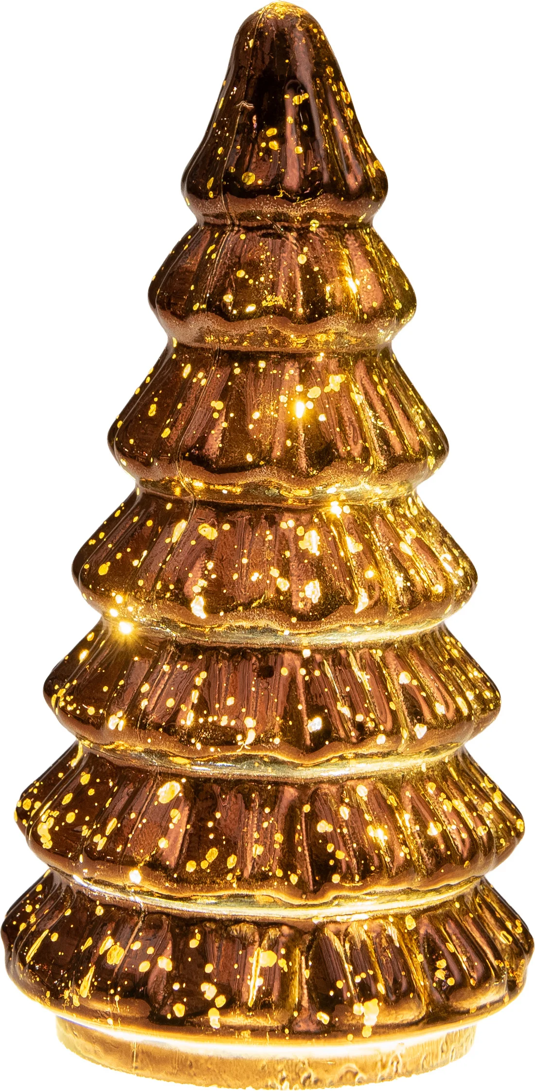 Anna's Collection decoratieboom brons met verlichting D 9,5 H 18,5 cm