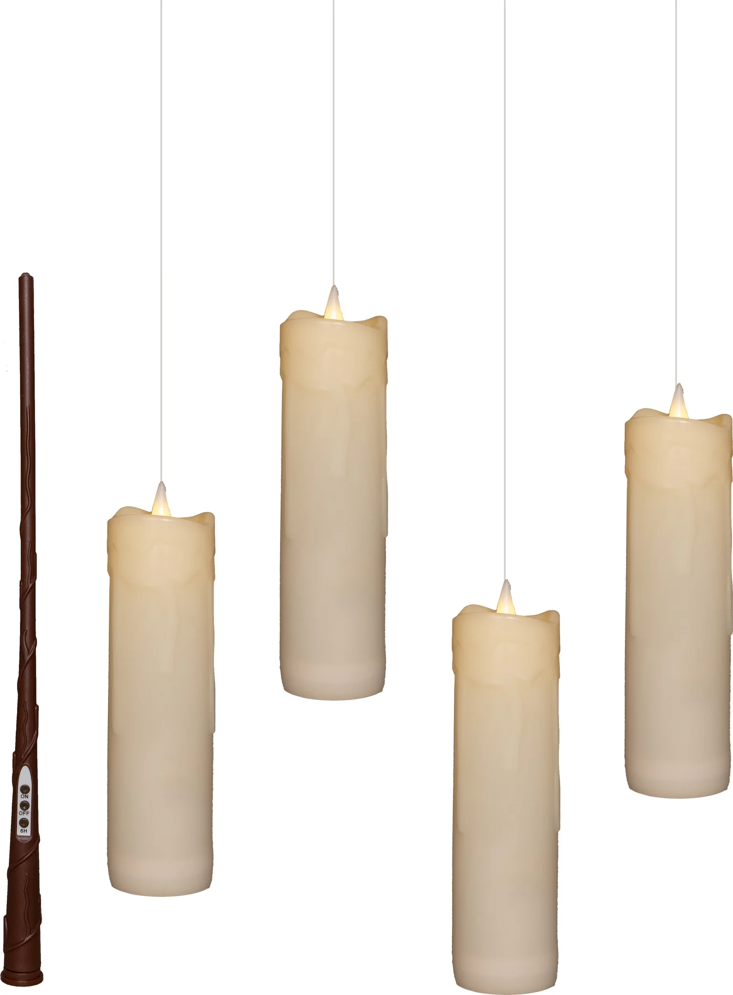 Anna's Collection LED stompkaars zwevend wit D 5 H 18 cm 4 stuks