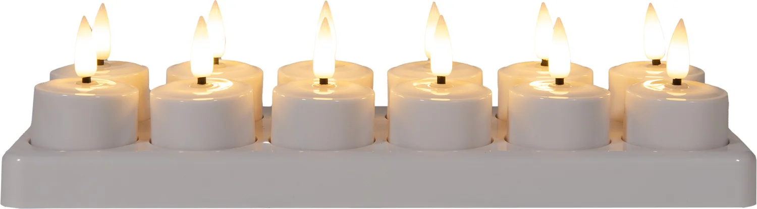 Anna's Collection LED waxinelicht inductie wit D 5 H 3 cm 12 stuks