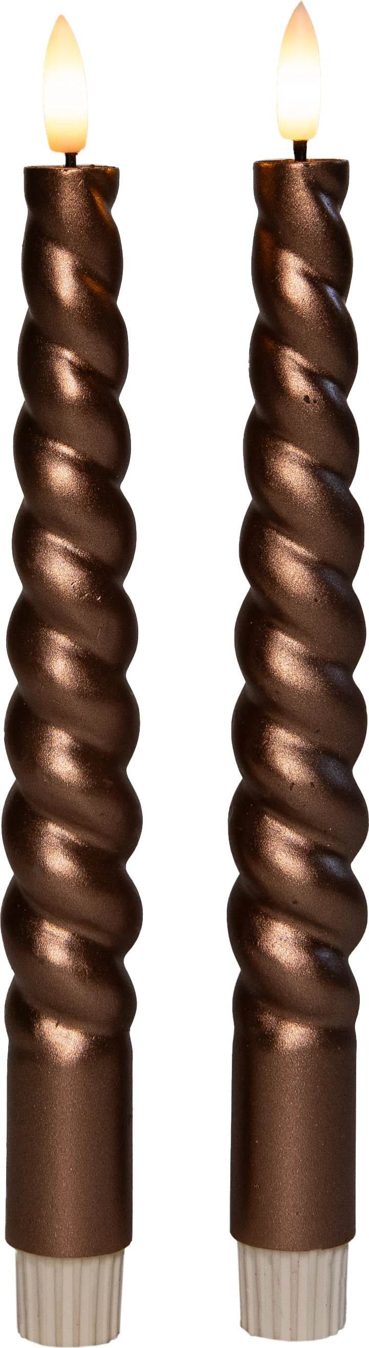 Anna's Collection LED dinerkaars Swirl brons D 2 H 23 cm 2 stuks