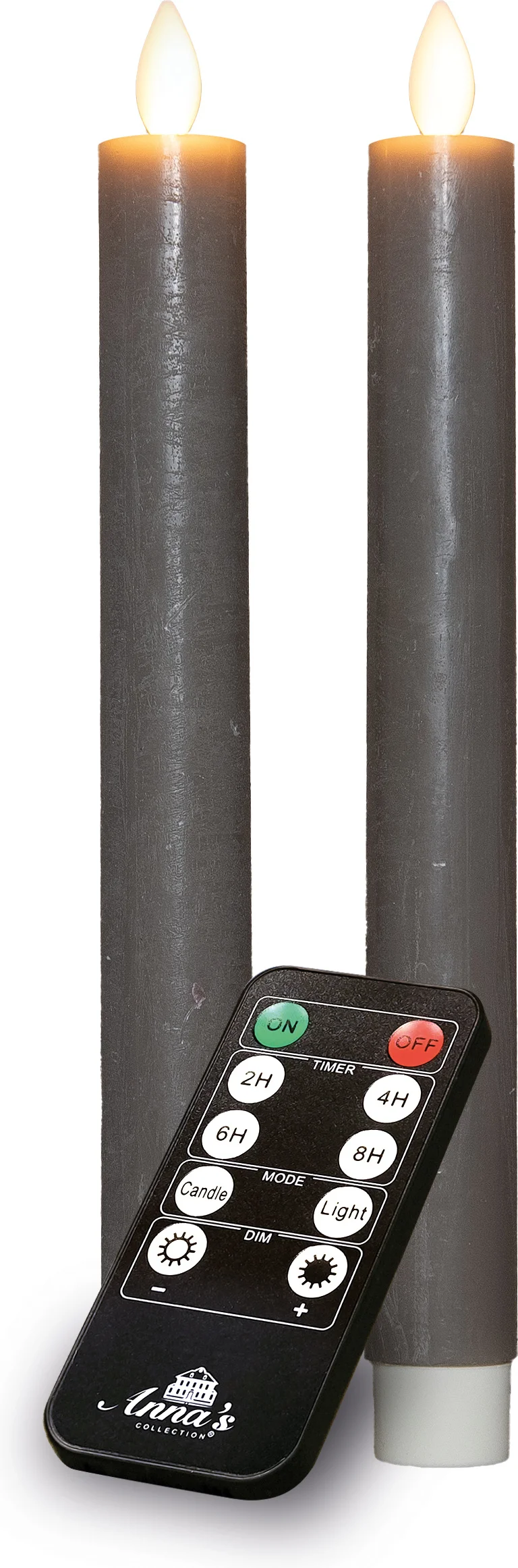 Anna's Collection LED dinerkaars Rustiek taupe D 2 H 23 cm 2 stuks