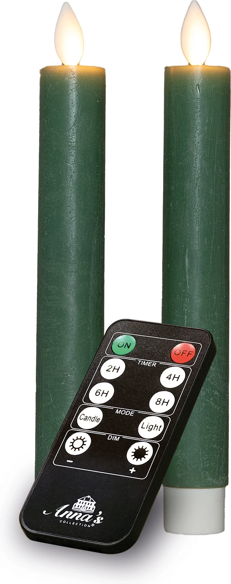 Anna's Collection LED dinerkaars Rustiek groen D 2 H 18 cm 2 stuks