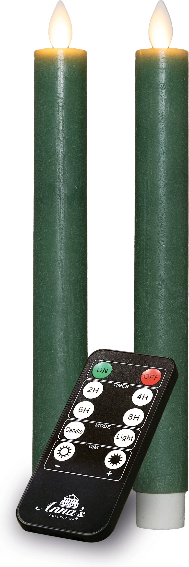 Anna's Collection LED dinerkaars Rustiek groen D 2 H 23 cm 2 stuks