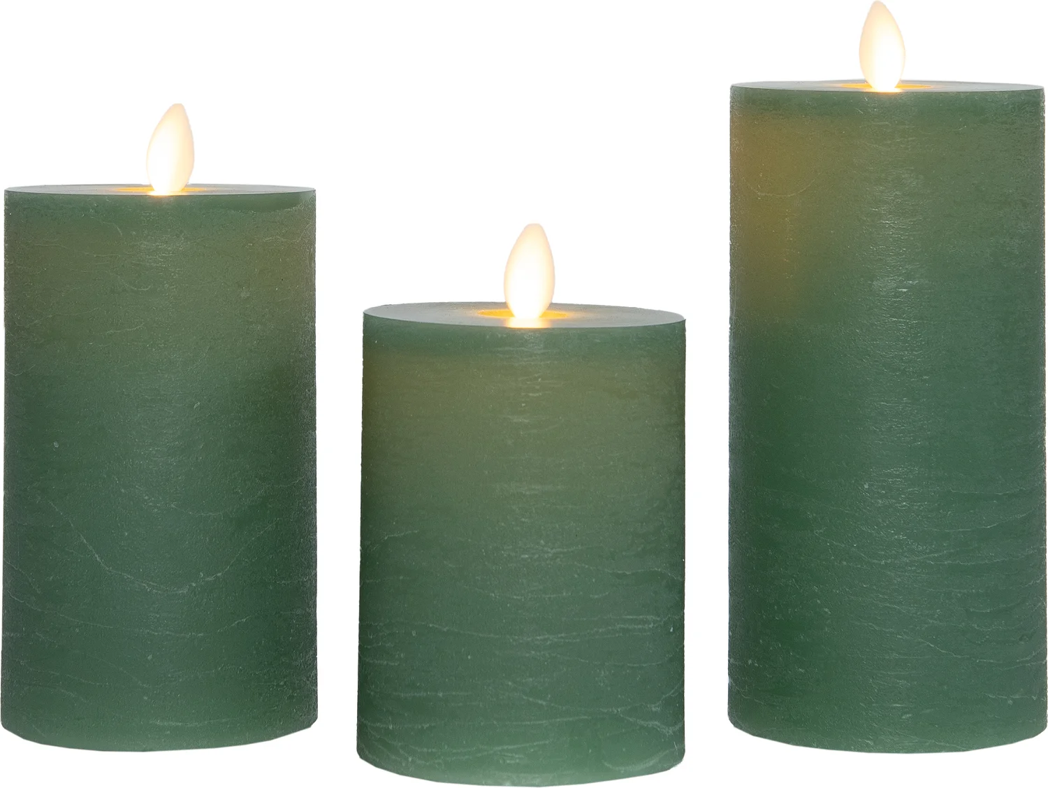Anna's Collection LED stompkaars groen D 7,5 H 15 cm 3 stuks