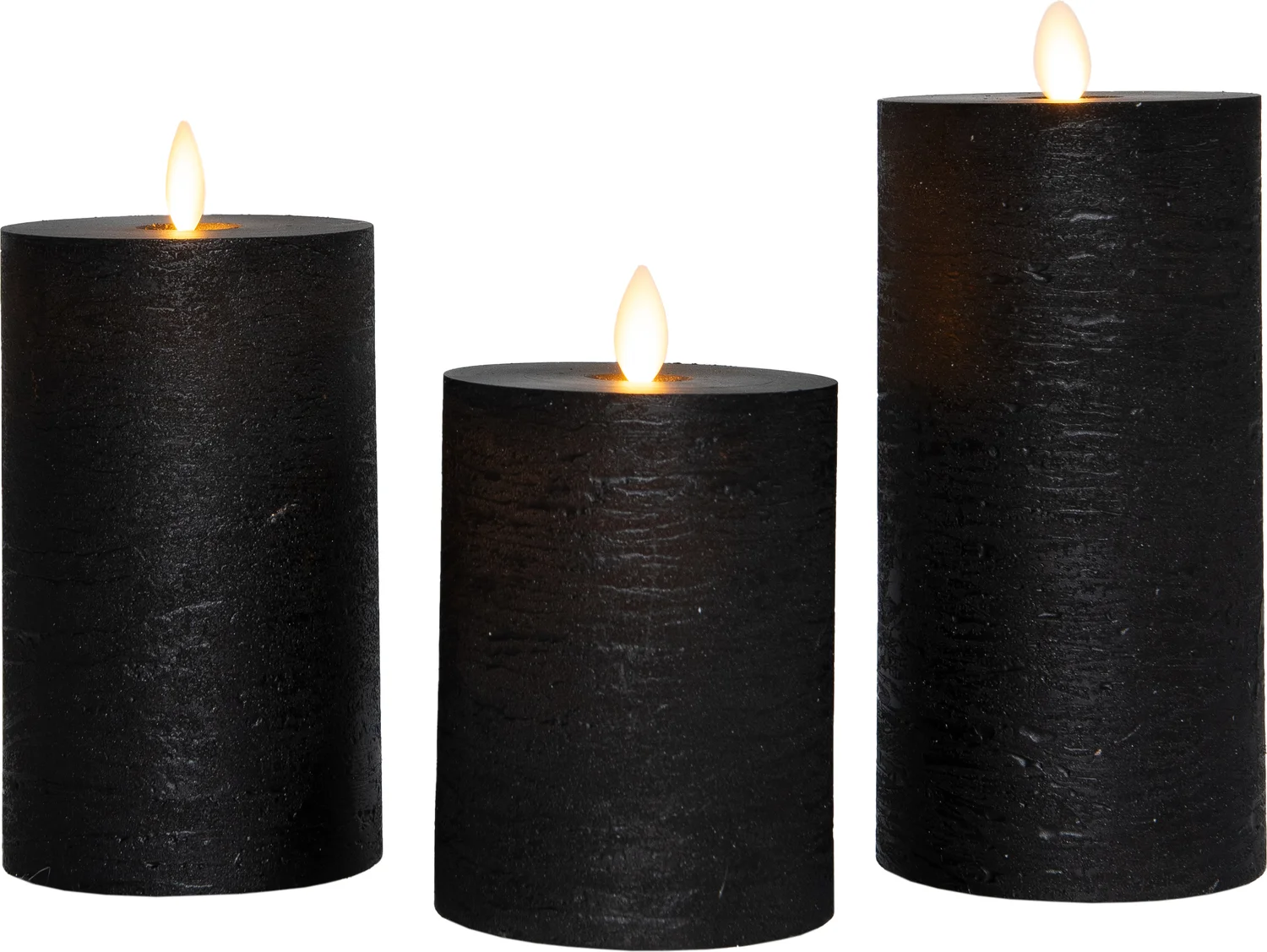 Anna's Collection LED stompkaars zwart D 7,5 H 15 cm 3 stuks