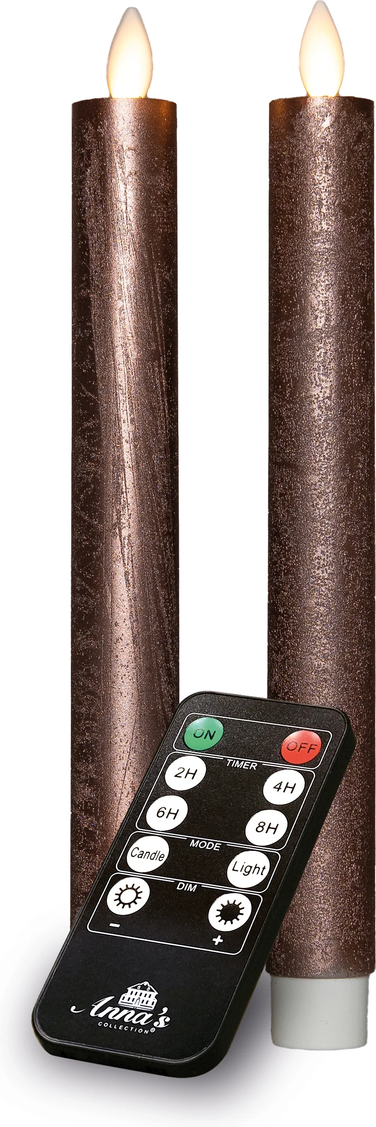 Anna's Collection LED dinerkaars Rustiek brons D 2 H 23 cm 2 stuks