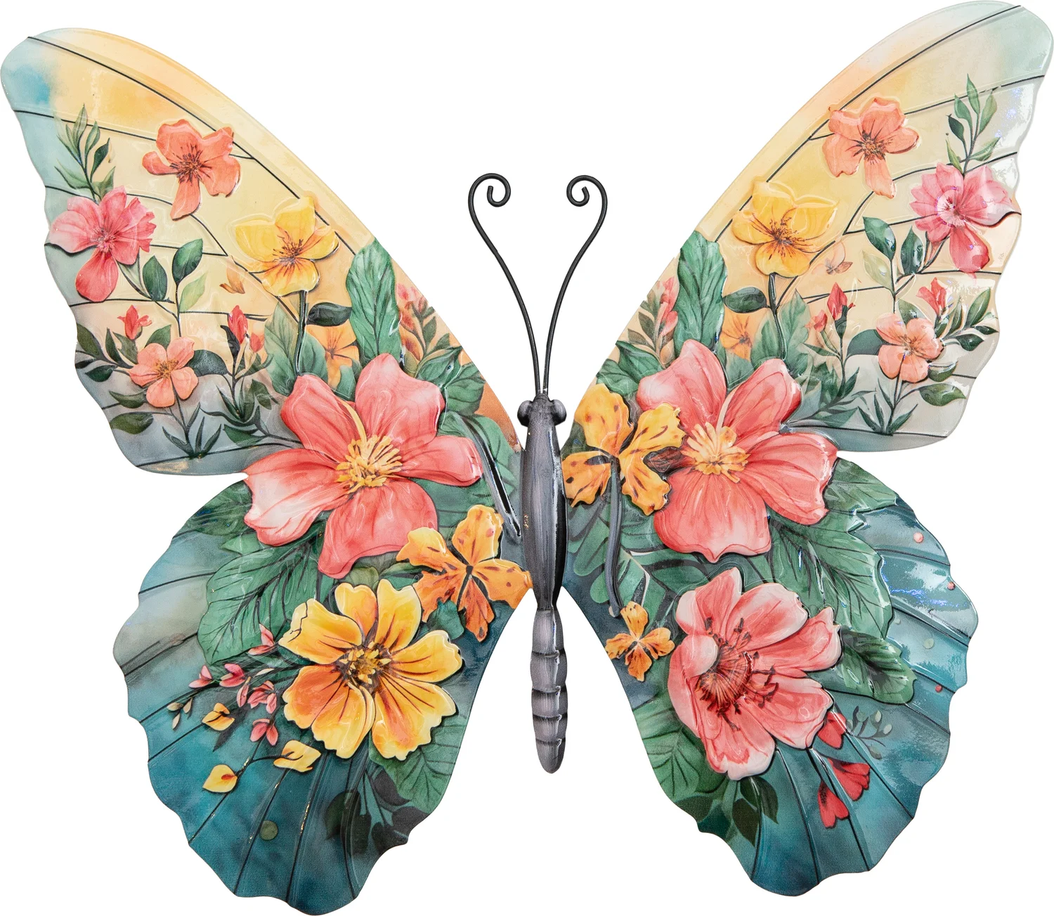 Anna's Collection tuin wanddecoratie vlinder 37 x 0,5 x 30 cm