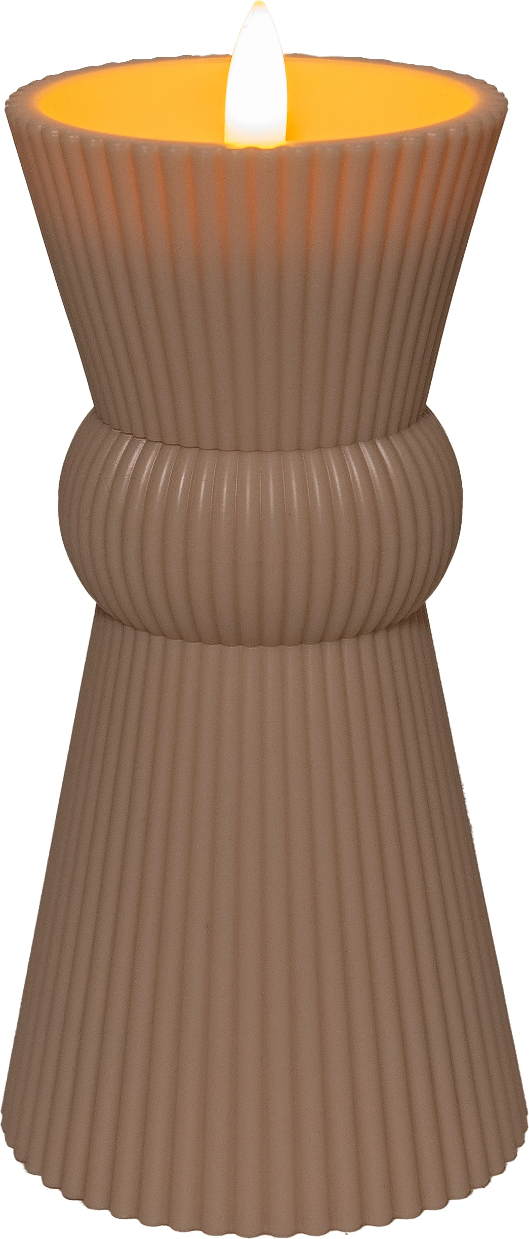 Anna's Collection LED kaars in pot beige D 8 H 17 cm