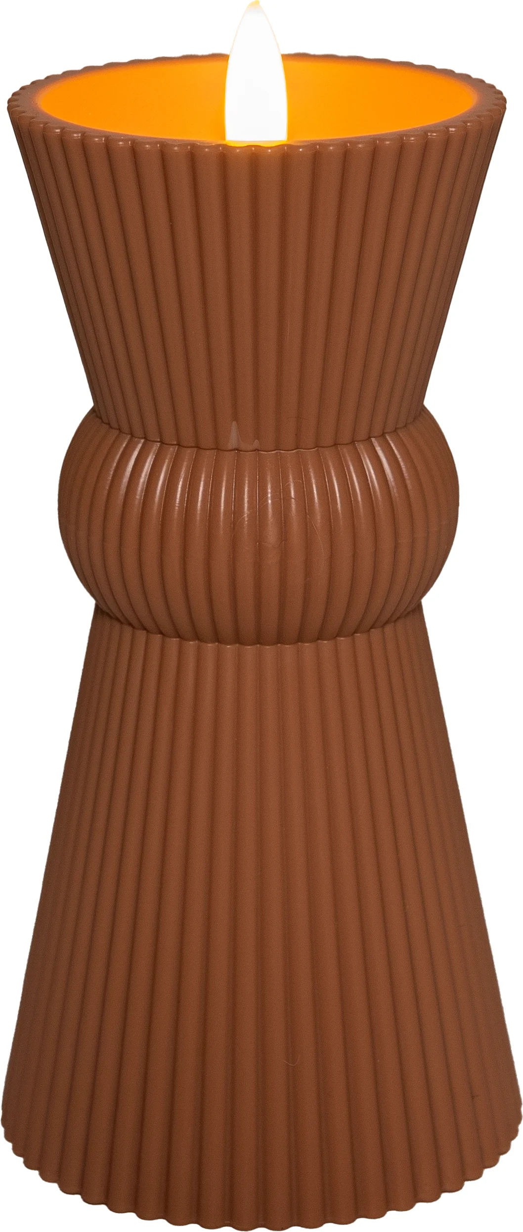 Anna's Collection LED kaars in pot terracotta D 8 H 17 cm