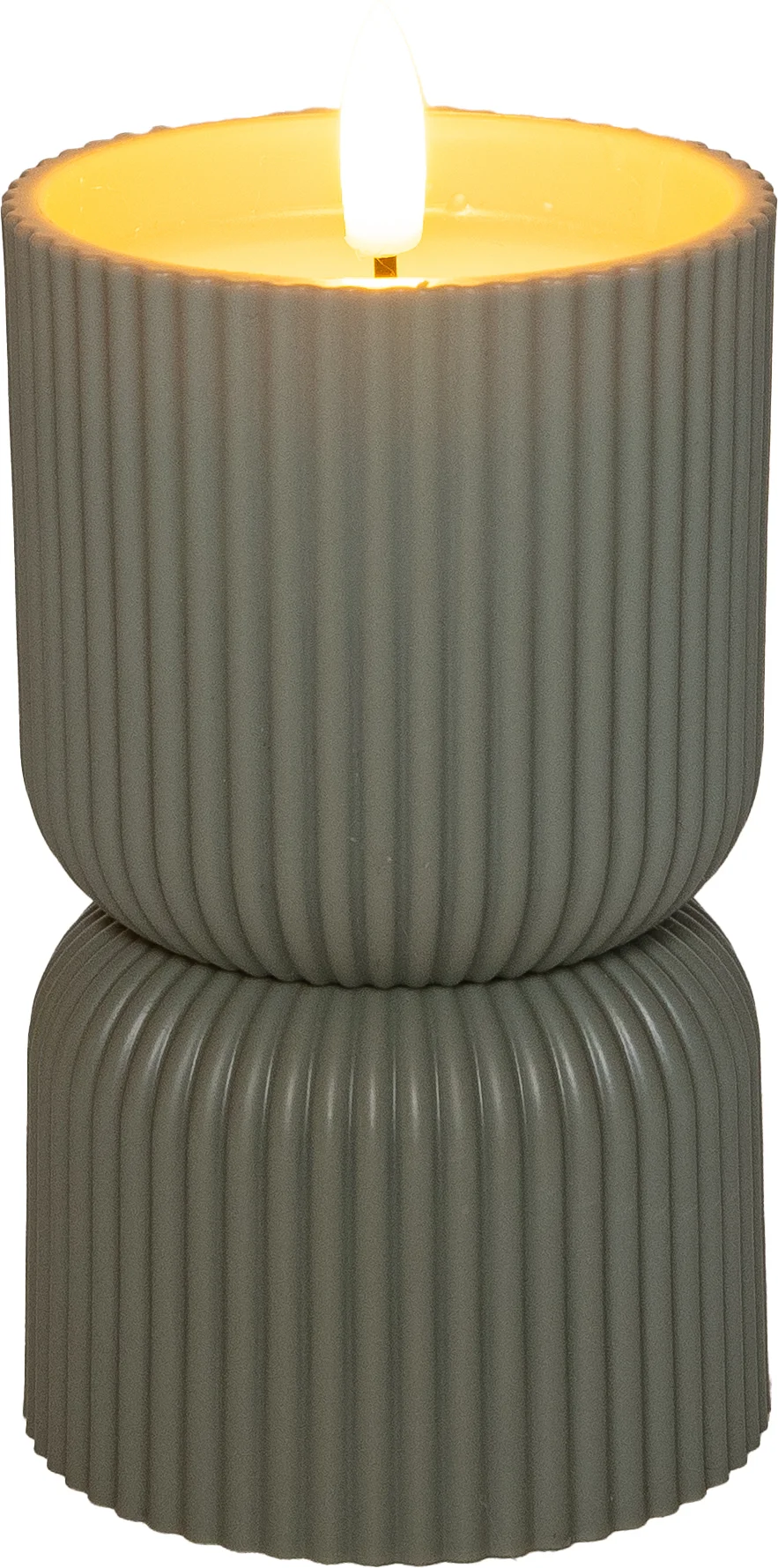 Anna's Collection LED kaars in pot groen D 8 H 15 cm