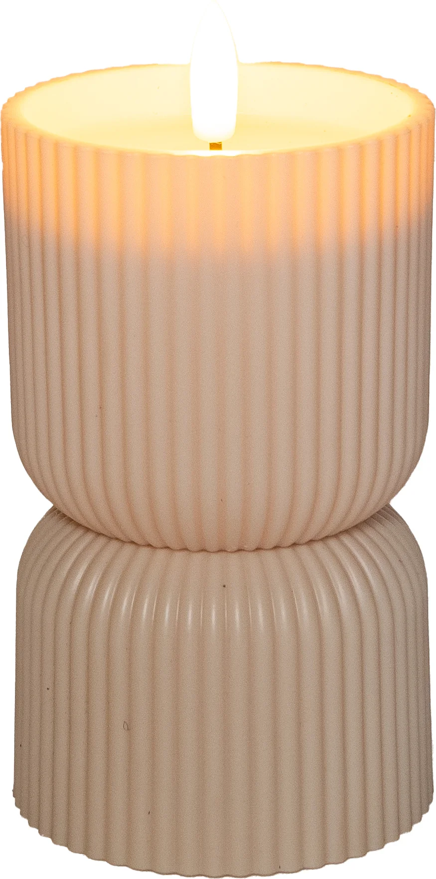 Anna's Collection LED kaars in pot beige D 8 H 15 cm
