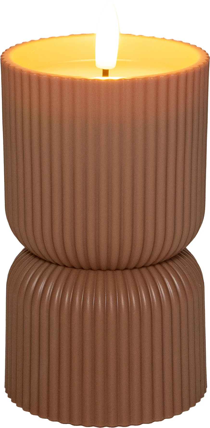 Anna's Collection LED kaars in pot terracotta D 8 H 15 cm