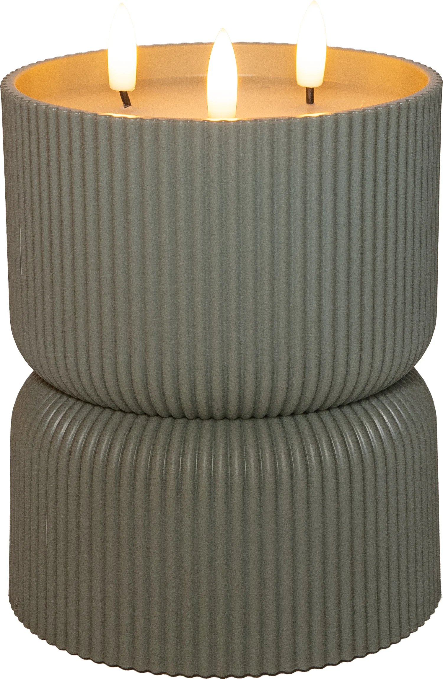 Anna's Collection LED kaars in pot groen D 13 H 17 cm