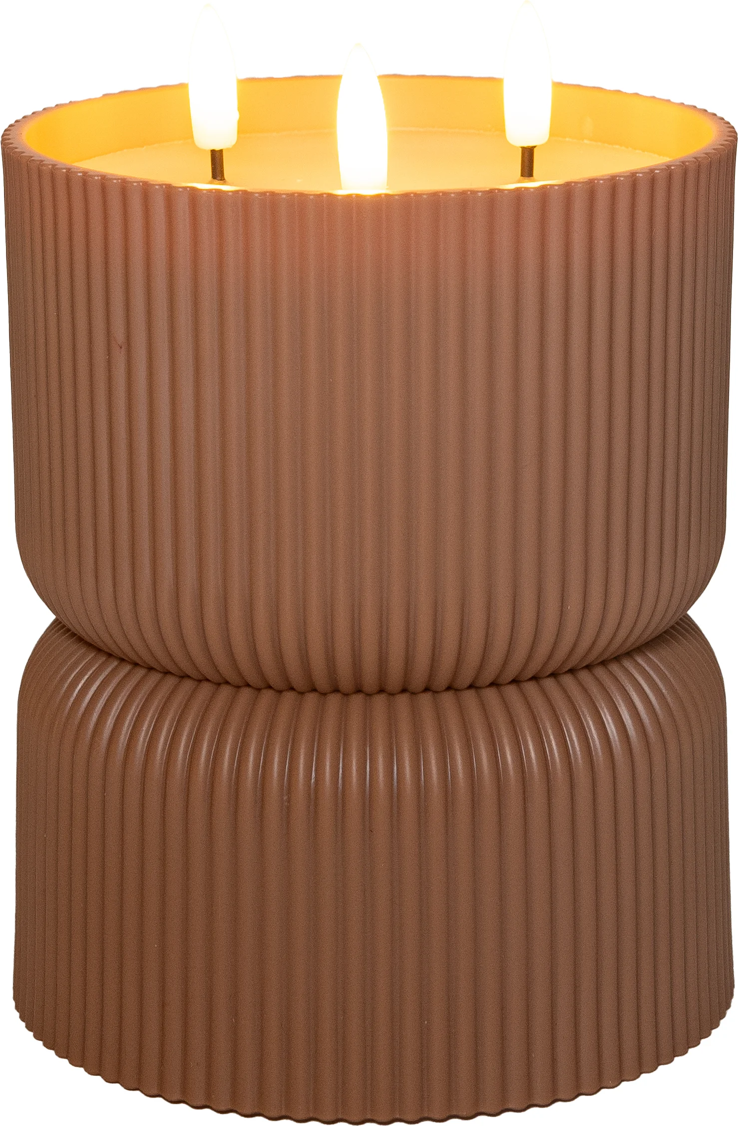 Anna's Collection LED kaars in pot terracotta D 13 H 17 cm
