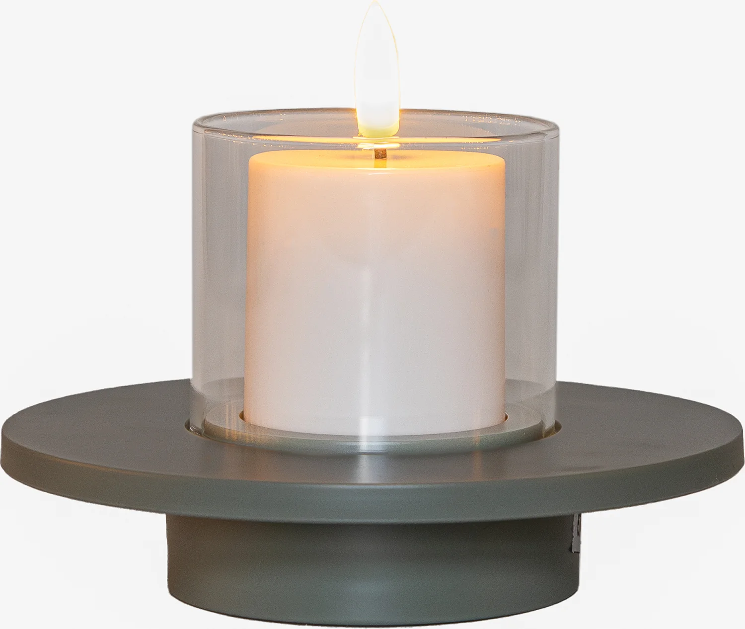 Anna's Collection LED kaars in pot groen D 8 H 14 cm