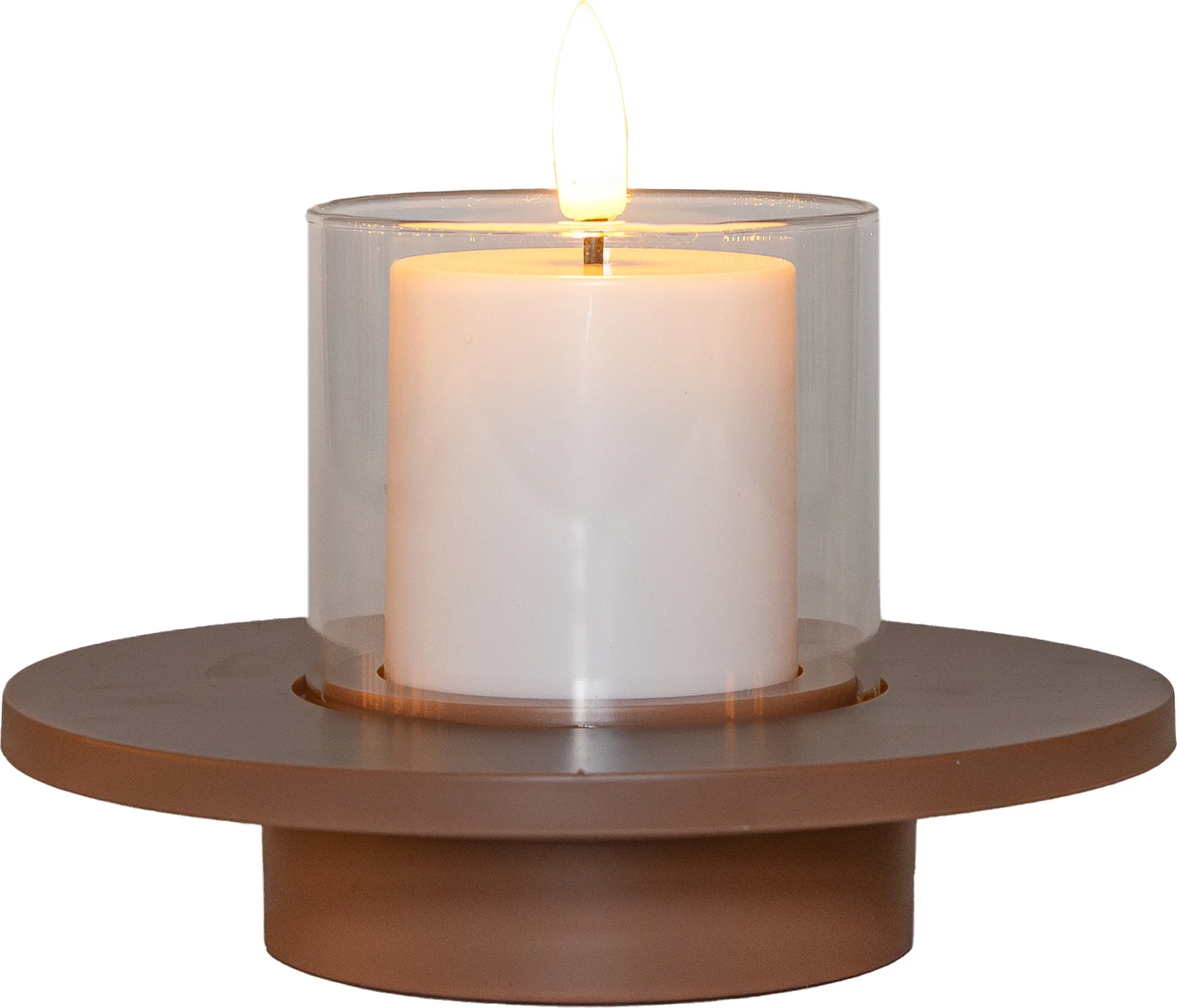 Anna's Collection LED kaars in pot terracotta D 8 H 14 cm