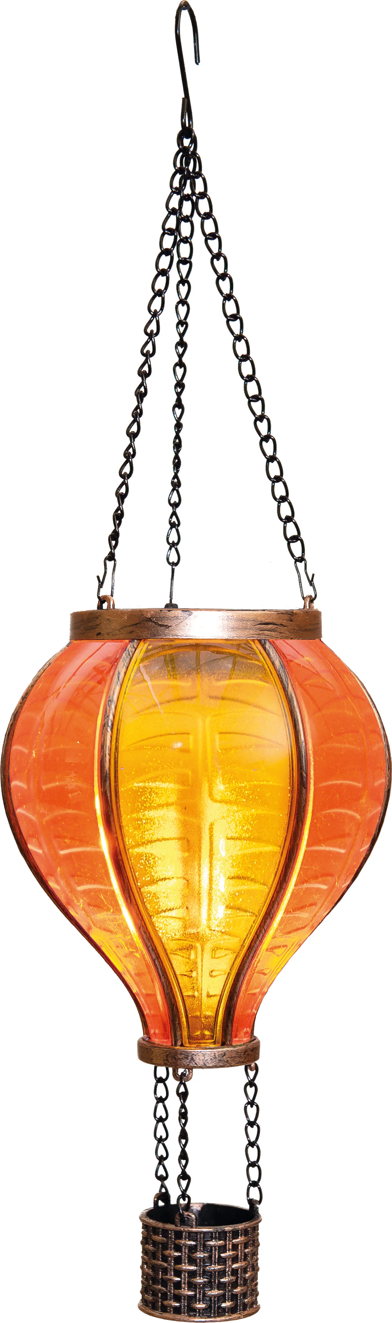 Anna's Collection solar hanglamp Luchtballon geel / oranje D 11 H 36 cm