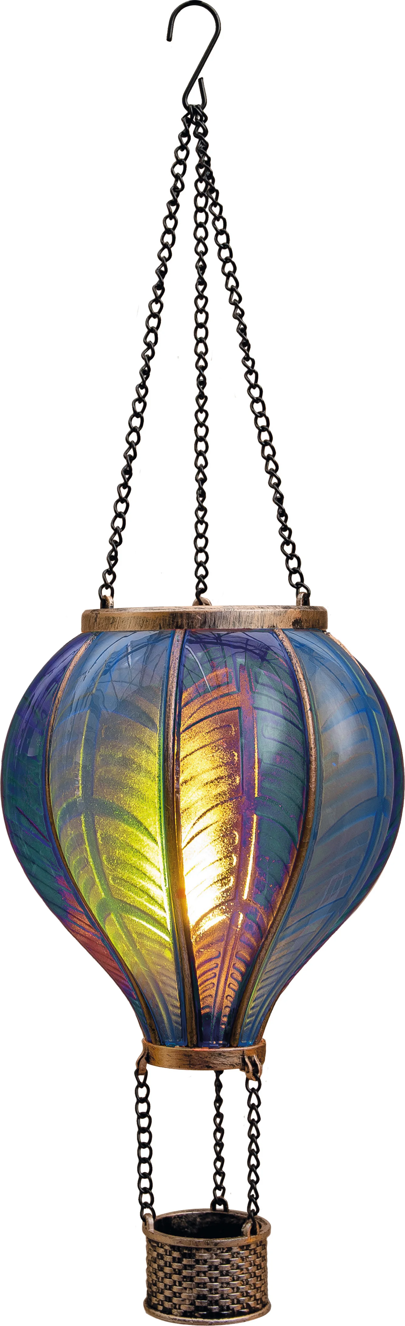 Anna's Collection solar hanglamp Luchtballon blauw D 14 H 45 cm