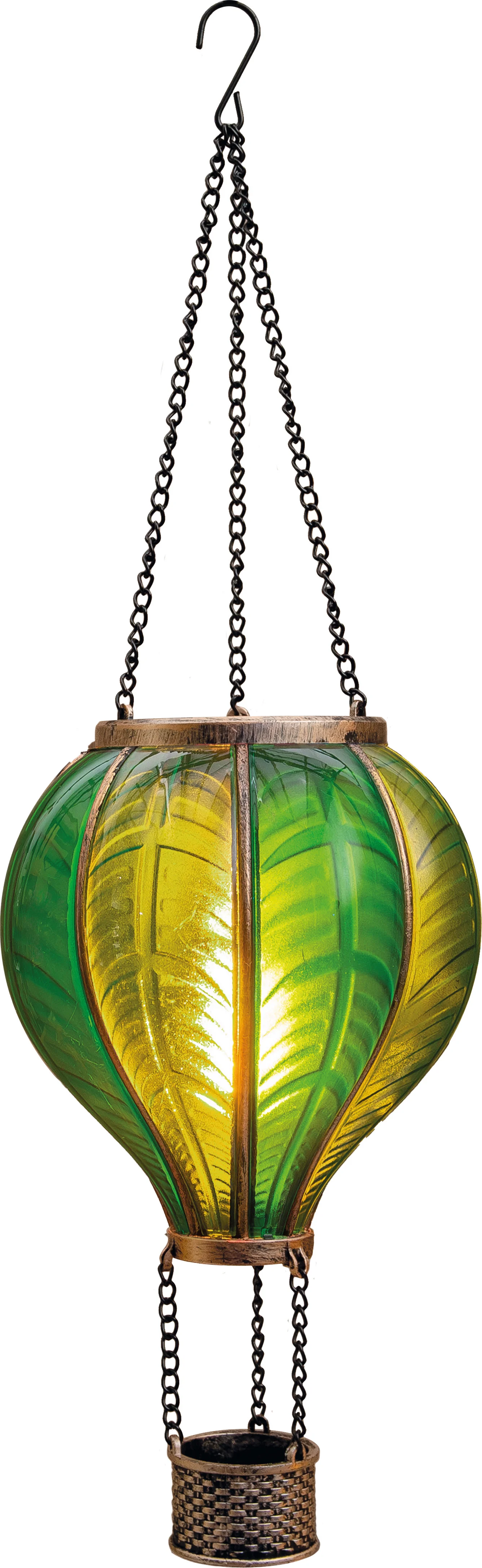 Anna's Collection solar hanglamp Luchtballon groen D 14 H 45 cm