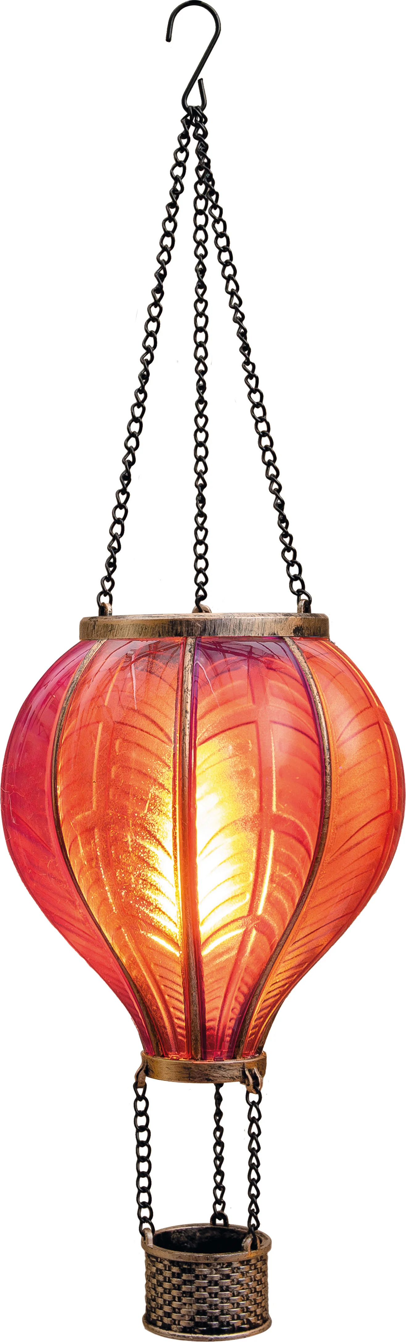 Anna's Collection solar hanglamp Luchtballon roze D 14 H 45 cm