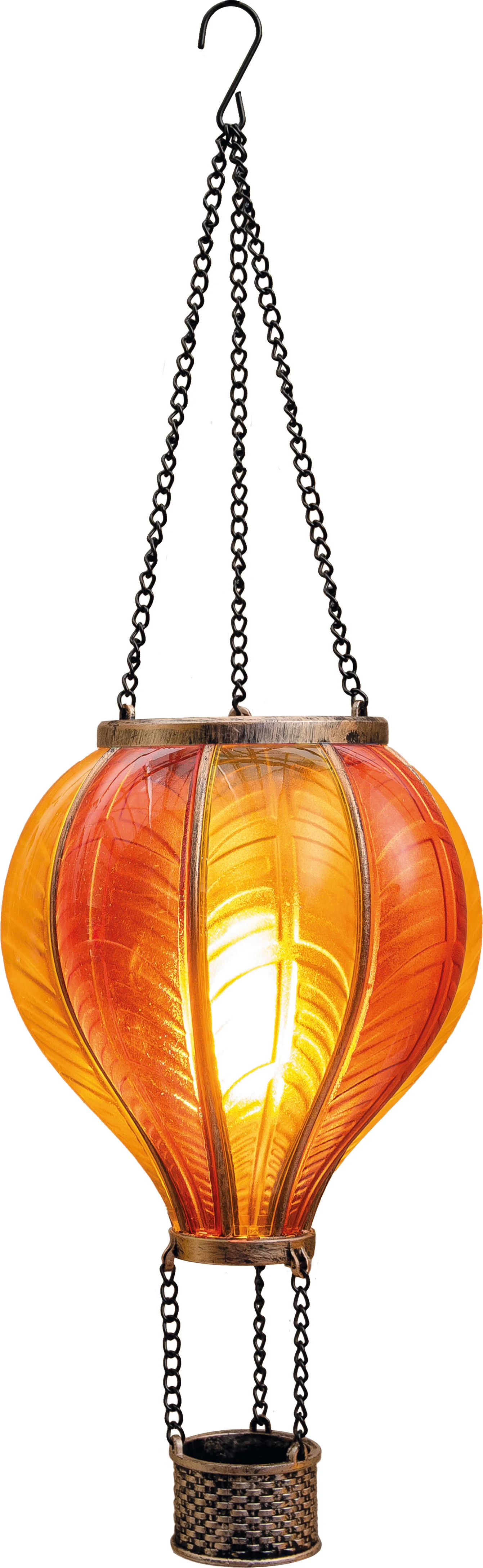Anna's Collection solar hanglamp Luchtballon geel / oranje D 14 H 45 cm