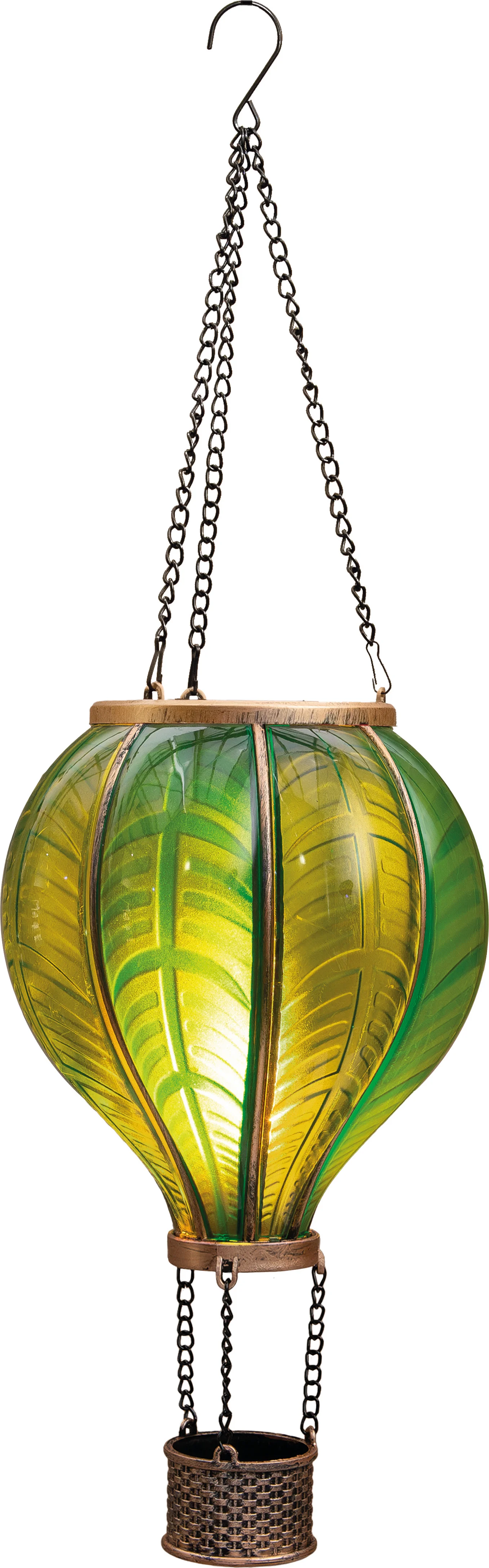 Anna's Collection solar hanglamp Luchtballon groen D 20 H 62 cm