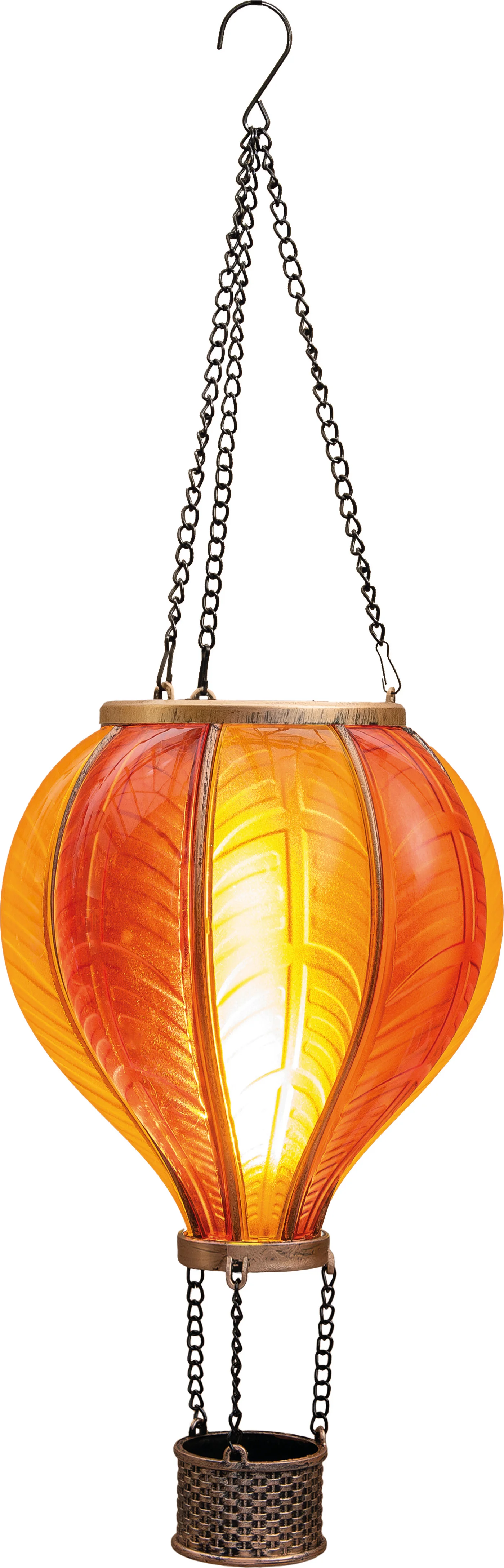 Anna's Collection solar hanglamp Luchtballon geel / oranje D 20 H 62 cm