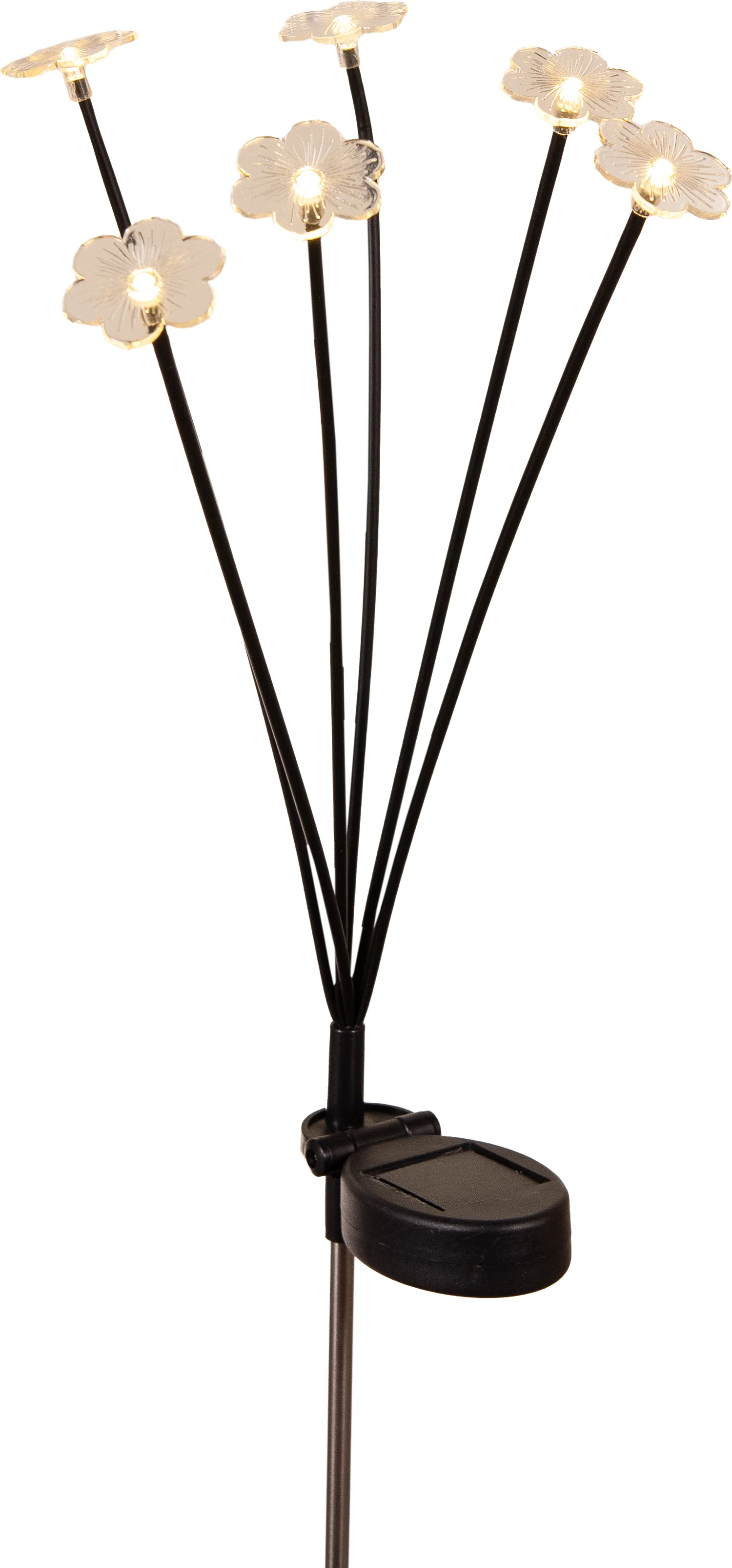 Anna's Collection tuinsteker bloemen transparant D 4 H 70 cm