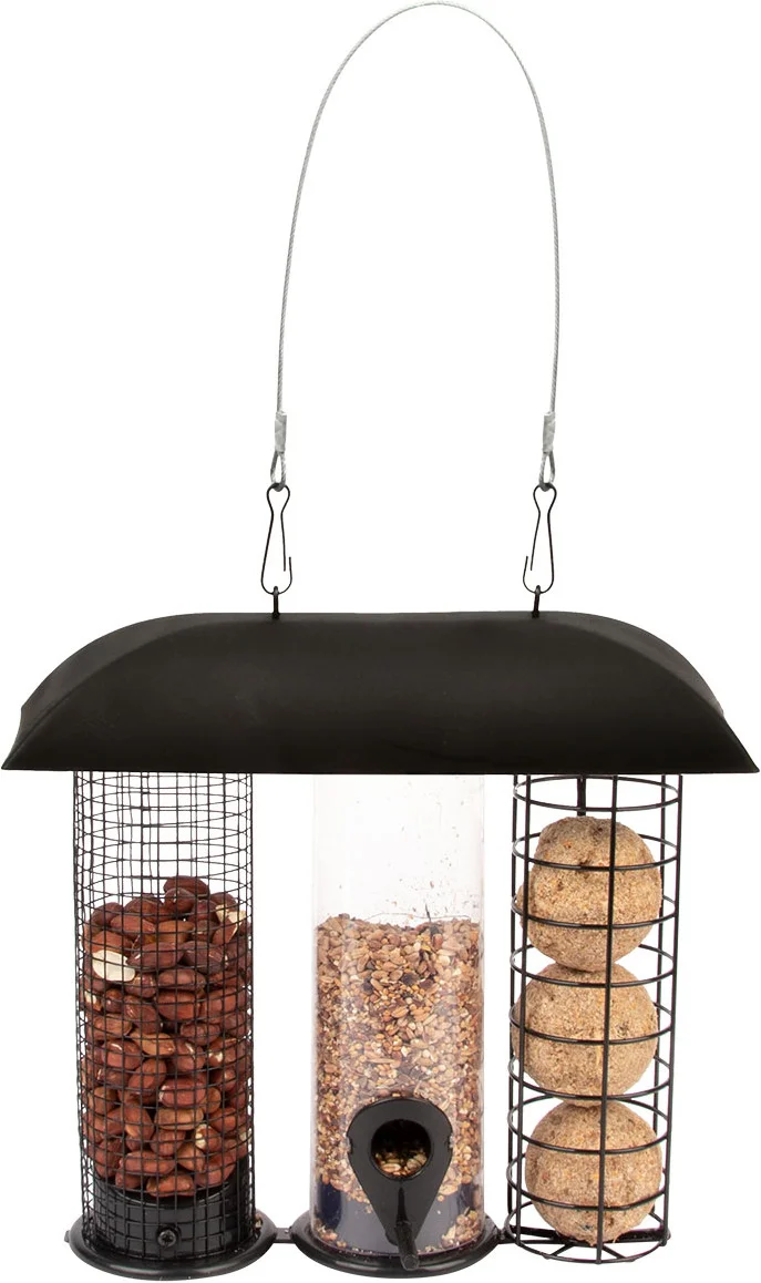 Best for Birds vogelvoederhuisje Trio zwart 25 x 23,8 x 23,7 cm