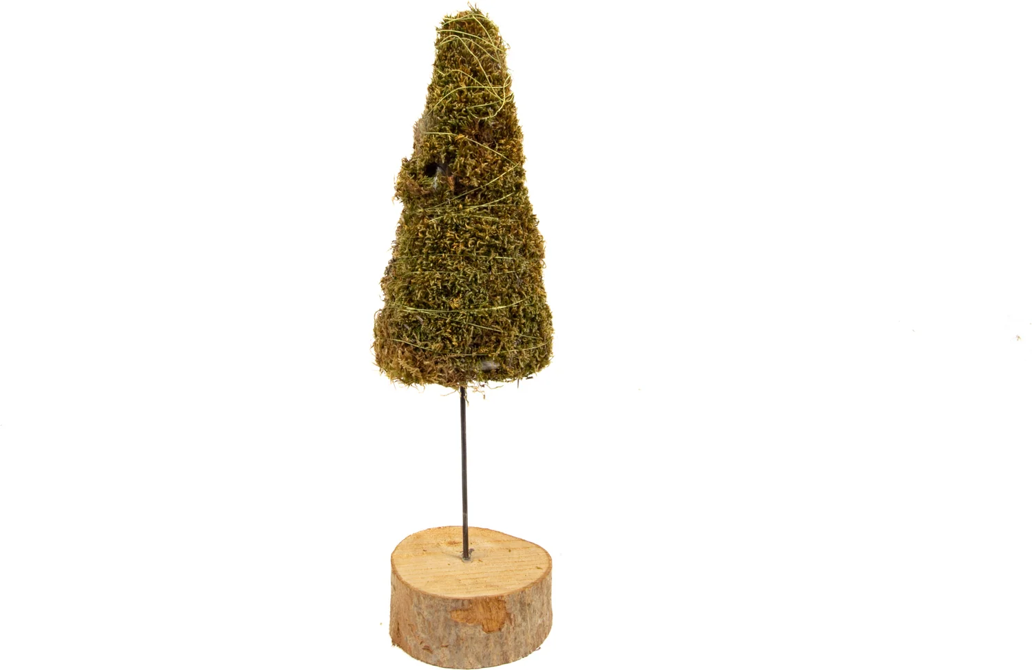 Decoratie figuur kerstboom op voet groen / naturel 20 x 9 cm