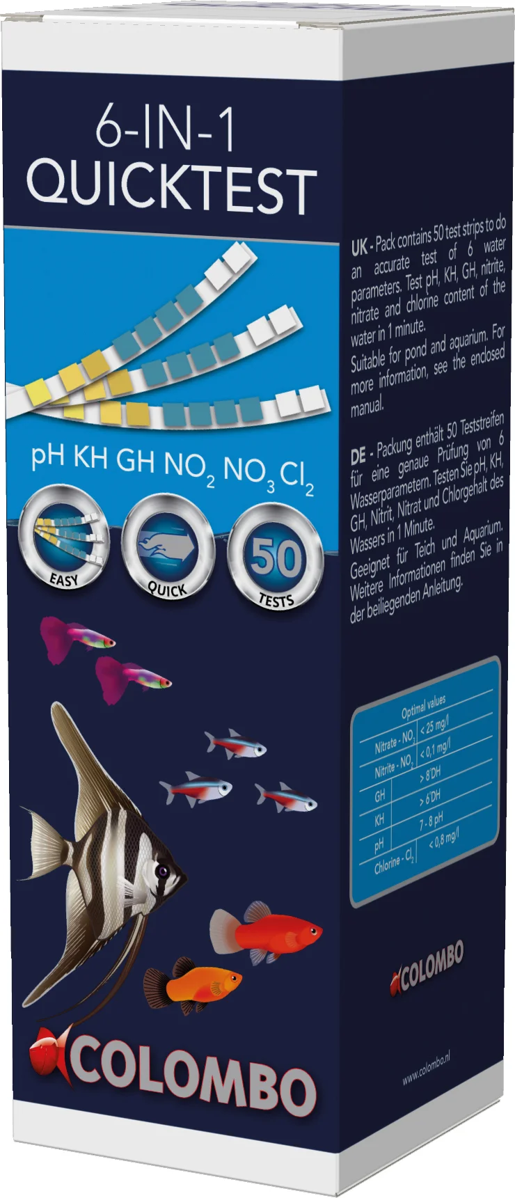 Colombo Aqua Quicktest 6-in-1 50 stuks