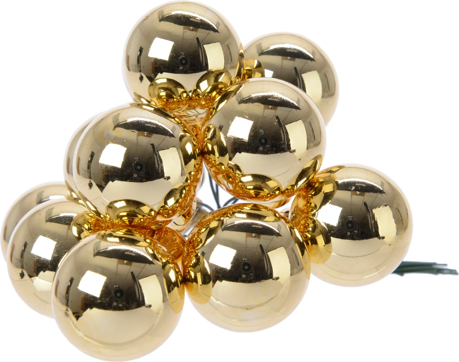 Decoris kerstbal kerststukje goud D 2,5 cm 12 stuks