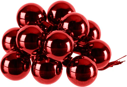 Decoris kerstballen kerststukje rood D 2,5 cm