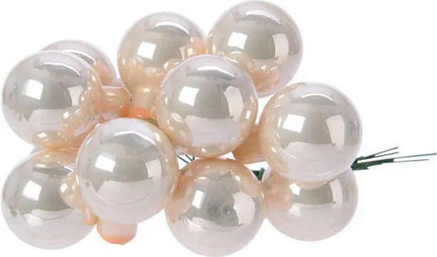 Decoris kerstballen kerststukje parelwit D 2,5 cm