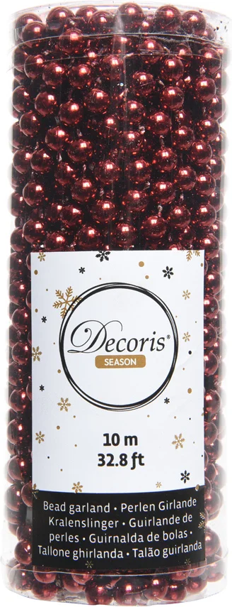 Decoris kralenketting Marilene donkerrood 10 m