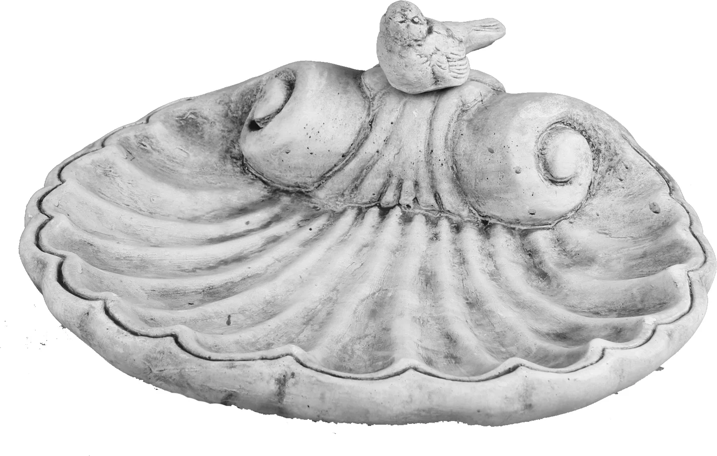 De Beeldengieterij vogelbad schelp grijs 30 x 35 x 2 cm